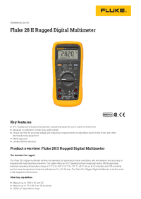 Thumbnail of document Data Sheet - 28II Rugged Digital Multimeter